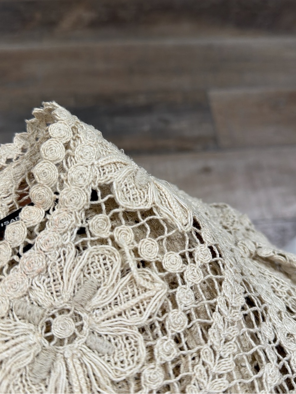 Isabel Marant Zainos crochet ruffle top in neutral - Picture 9 of 9